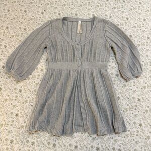 High Sierra vintage grey babydoll sweater top with buttons